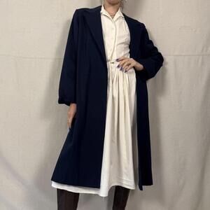 Vintage Collectibles Navy Duster Coat - Made in USA - Petite
